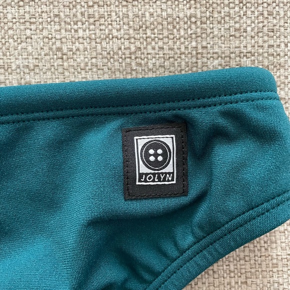 Jolyn Andy Bikini Bottoms Swimwear Women’s Size S Peacock Drawstring NWT - Picture 5 of 9